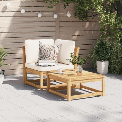 Hjørnemodul til sofa 73x73x65 cm med hynder massivt akacietræ