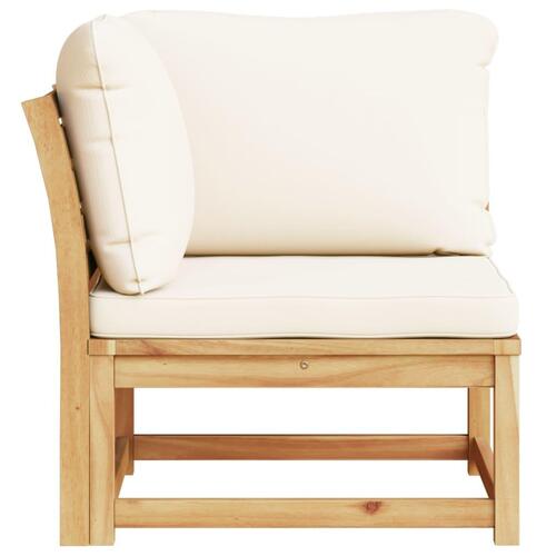 Hjørnemodul til sofa 73x73x65 cm med hynder massivt akacietræ