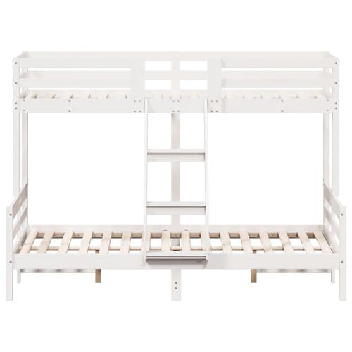 Køjeseng 80x200/140x200 cm massivt fyrretræ hvid
