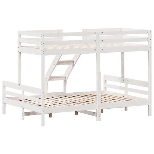 Køjeseng 80x200/140x200 cm massivt fyrretræ hvid