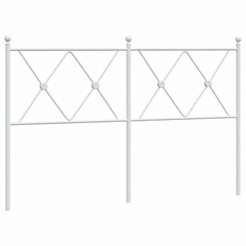 Sengegavl 140 cm metal hvid