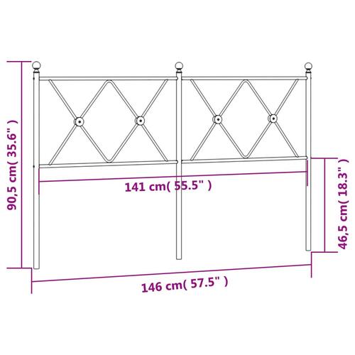 Sengegavl 140 cm metal hvid