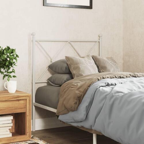 Sengegavl 80 cm metal hvid
