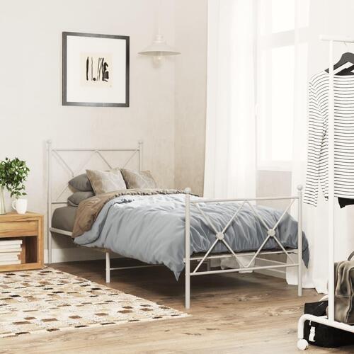 Sengegavl 80 cm metal hvid