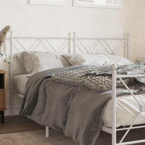 Sengegavl 160 cm metal hvid