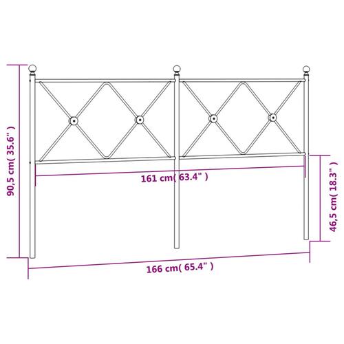 Sengegavl 160 cm metal hvid