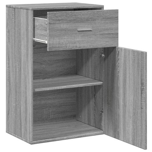 Opbevaringsskab 56,5x39x90 cm konstrueret træ grå sonoma-eg