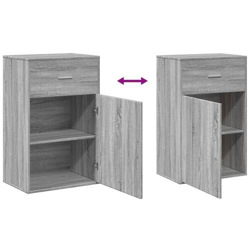 Opbevaringsskab 56,5x39x90 cm konstrueret træ grå sonoma-eg