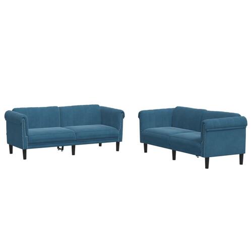 2 personers sofa velour blå