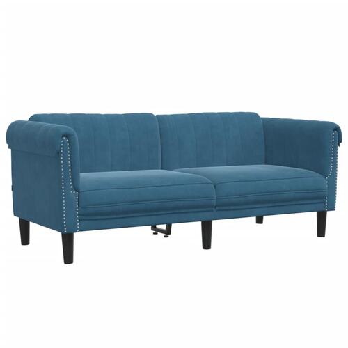 2 personers sofa velour blå