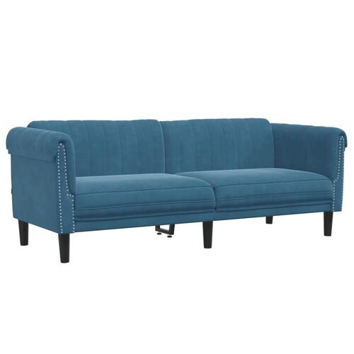 2 personers sofa velour blå