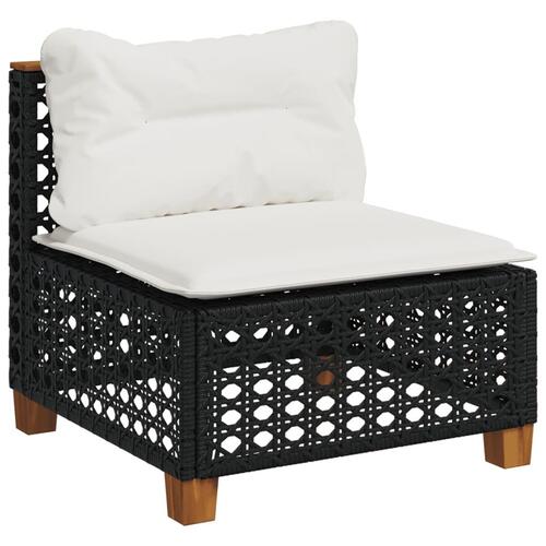 Sofamodul til haven med hynder polyrattan sort