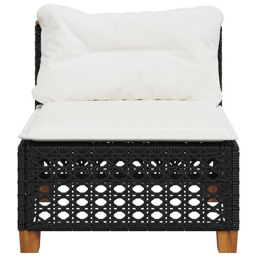 Sofamodul til haven med hynder polyrattan sort