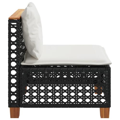 Sofamodul til haven med hynder polyrattan sort