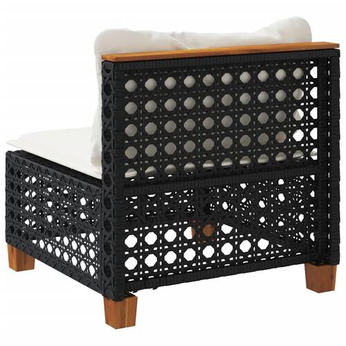 Sofamodul til haven med hynder polyrattan sort