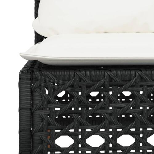 Sofamodul til haven med hynder polyrattan sort