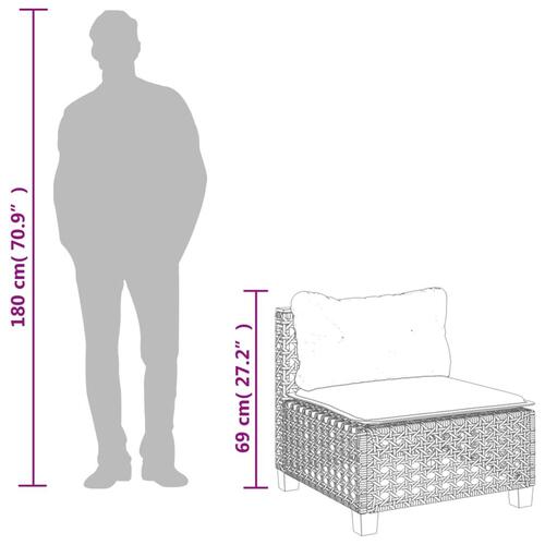 Sofamodul til haven med hynder polyrattan sort