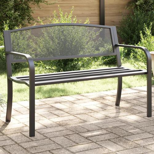 Havebænk 119 cm stål sort