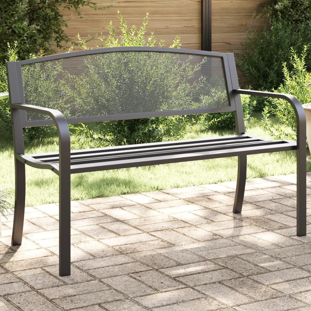 Havebænk 119 cm stål sort