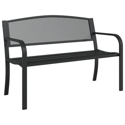 Havebænk 119 cm stål sort