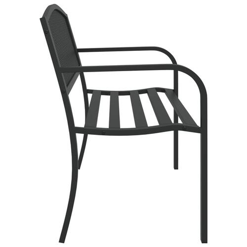 Havebænk 119 cm stål sort