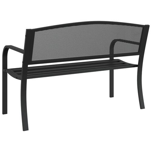 Havebænk 119 cm stål sort