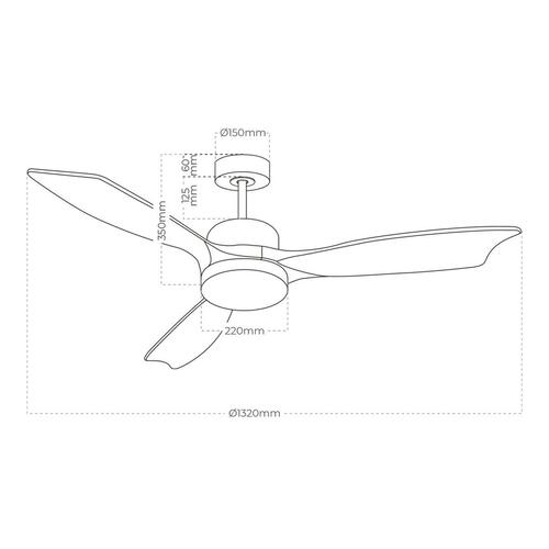 Loftsventilator med lys EDM 33819 Báltico 20 W 2190 Lm