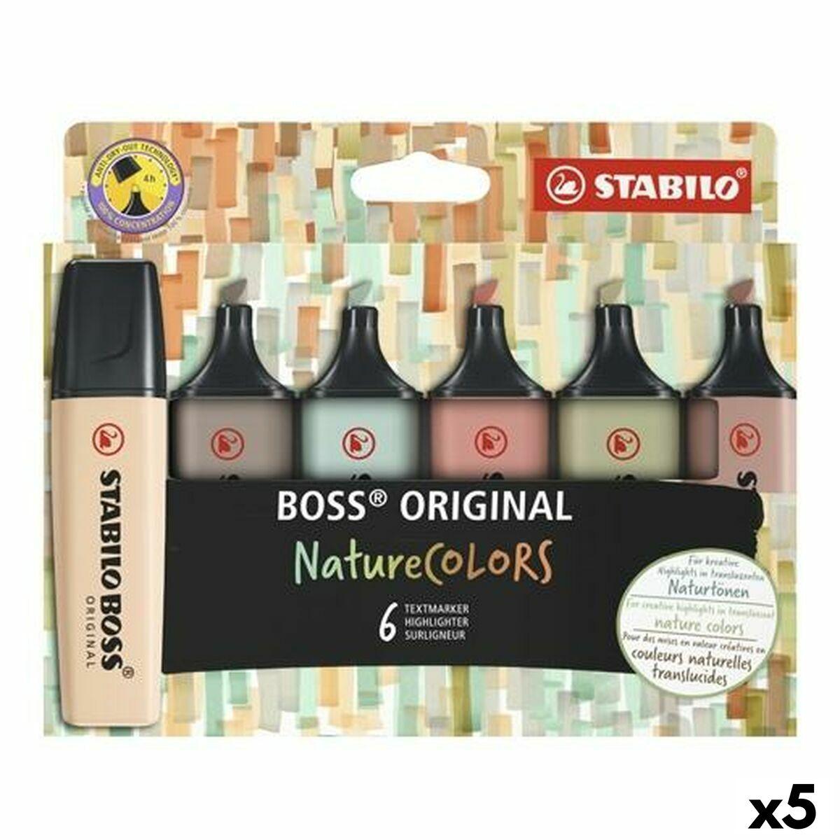 Stabilo Boss Nature Colors markeringstuscher - Multifarvet, 5 enheder