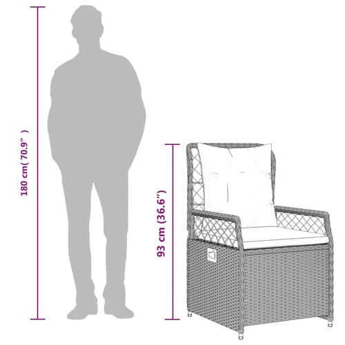 Spisebordssæt til haven 7 dele med hynder polyrattan beige