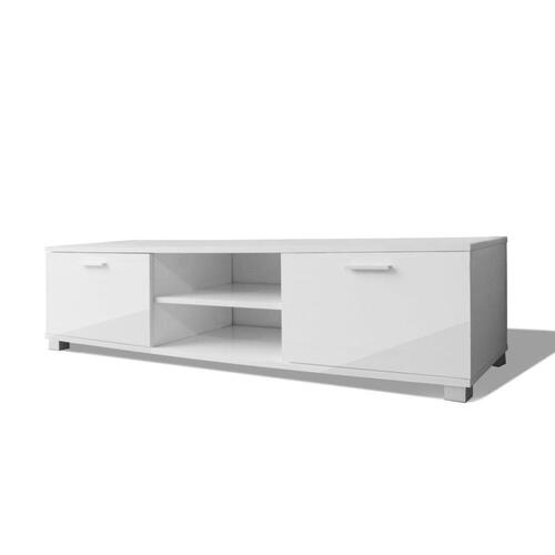 Tv-bord 140x40,5x35 cm hvid højglans