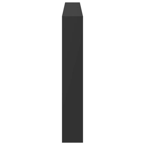 Sengegavl med opbevaring og LED-lys 180x17x102 cm sort