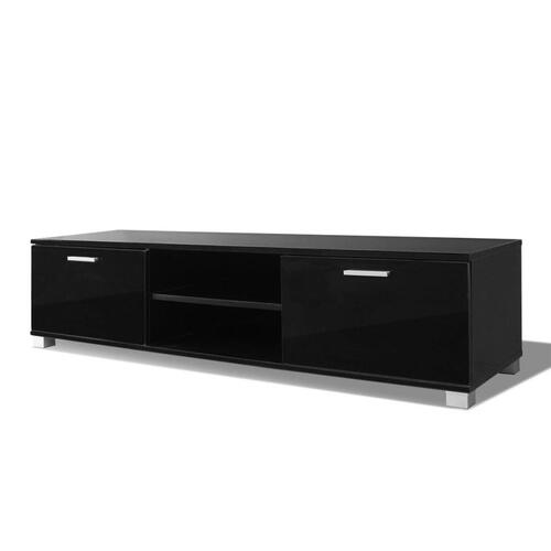 Tv-bord 140x40,5x35 cm sort højglans