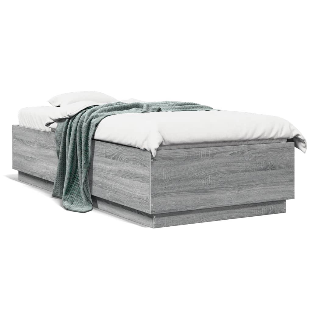 Sengeramme 90x200 cm konstrueret træ grå sonoma-eg billede