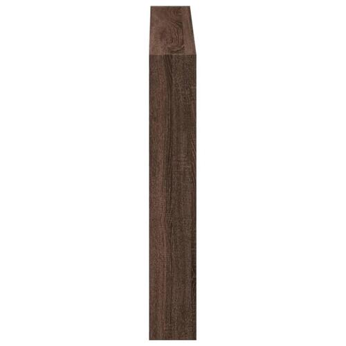 Sengegavl med opbevaring og LED-lys 100x17x102 cm brunt eg