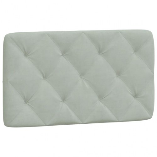 Gavlpude 90 cm i velour - lysegrå, diamantquiltet