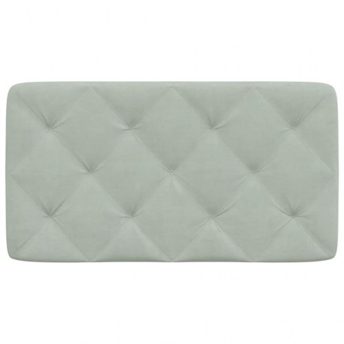 Gavlpude 90 cm i velour - lysegrå, diamantquiltet