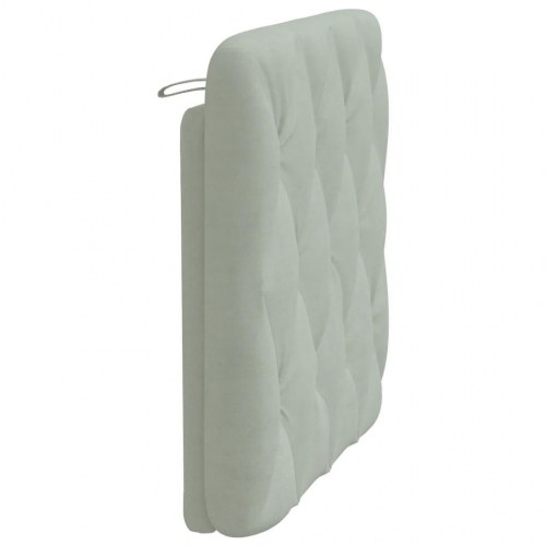 Gavlpude 90 cm i velour - lysegrå, diamantquiltet