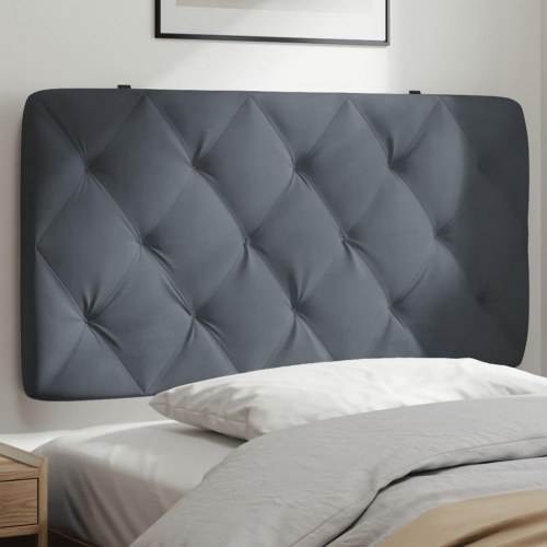 Gavlpude 100 cm i velour - mørkegrå, diamantquiltet