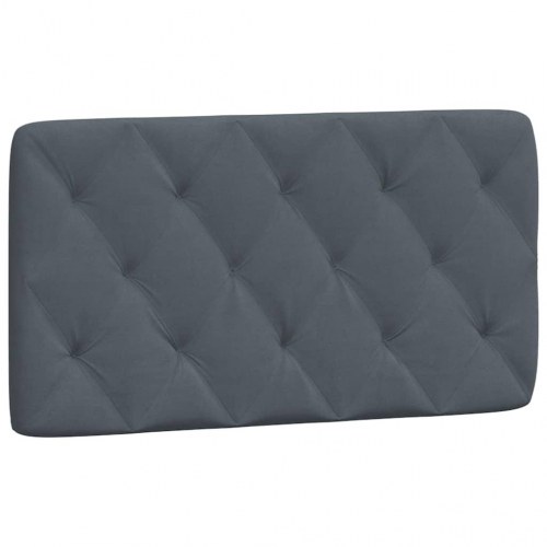 Gavlpude 100 cm i velour - mørkegrå, diamantquiltet