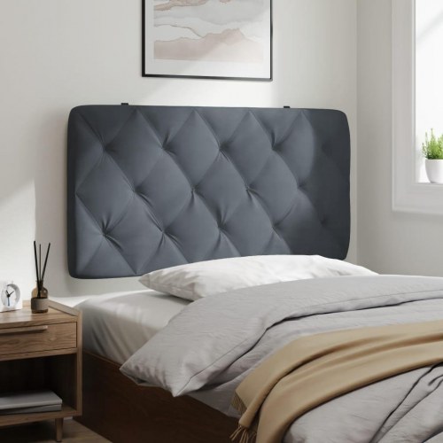 Gavlpude 100 cm i velour - mørkegrå, diamantquiltet