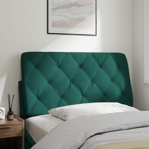 Gavlpude 100 cm i velour - mørkegrøn sengegavlshynde