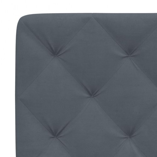 Gavlpude 200 cm i velour - mørkegrå sengegavlspude