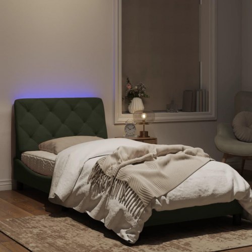 Sengeramme med LED uden madras 80 x 200 cm - lysegrå