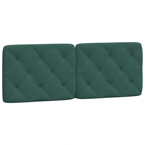 Sengeramme med LED uden madras 140 x 190 cm - mørkegrøn velour
