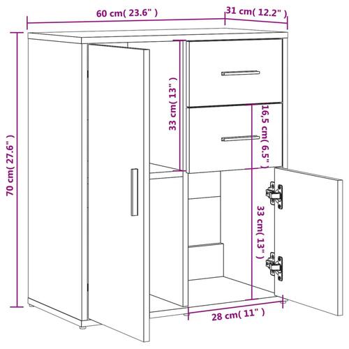 Skænk 60x31x70 cm konstrueret træ sort