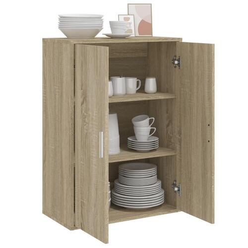 Skab 60x31x84 cm konstrueret træ røget egetræsfarve