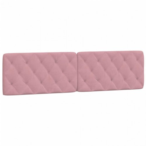 Sengeramme med LED uden madras 200x200 cm velour lyserød