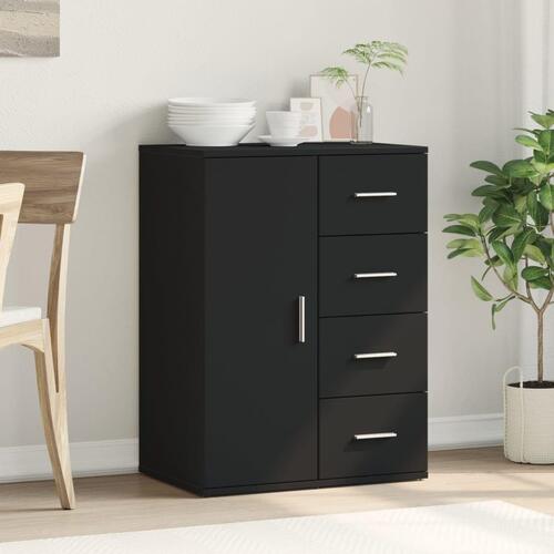 Skab 59x39x80 cm konstrueret træ sort