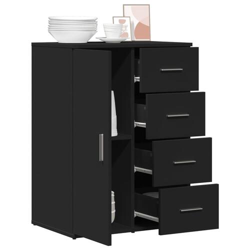 Skab 59x39x80 cm konstrueret træ sort