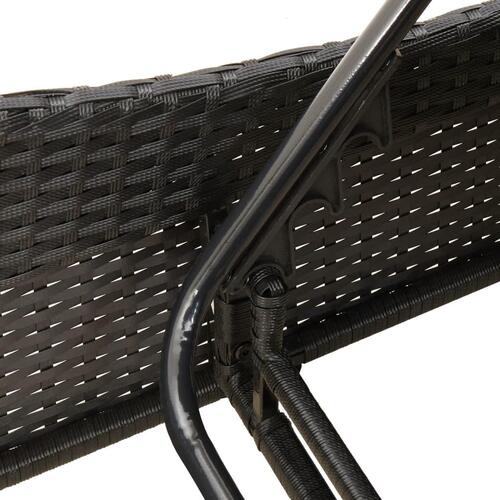 Liggestol med hynde 60x205x73 cm polyrattan sort